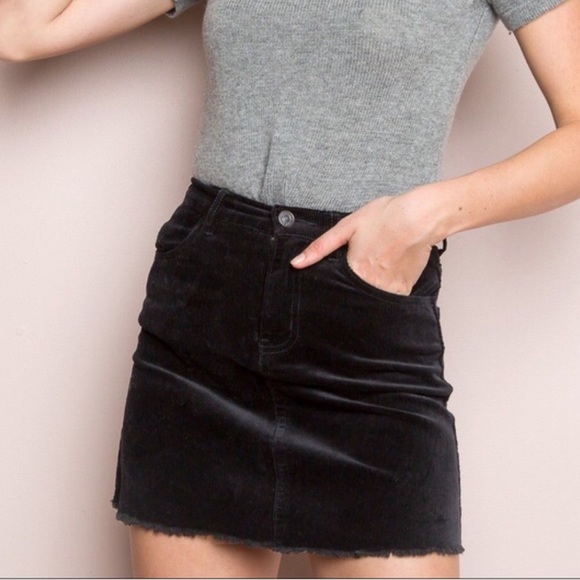 Brandy Melville Dresses & Skirts - Brandy Melville black corduroy high waisted skirt